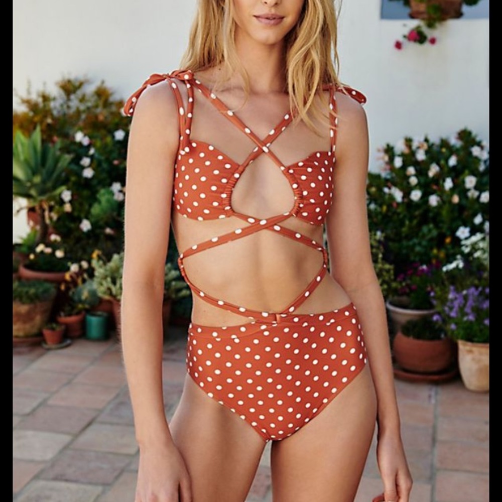 For Love & Lemons Mariposa one piece bikini small